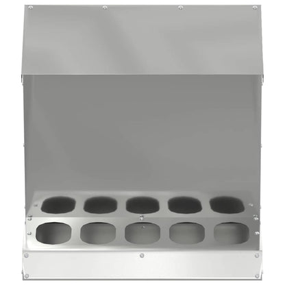 Hühnerfütterer Silber 40 x 40 x 45 cm Verzinkter Stahl