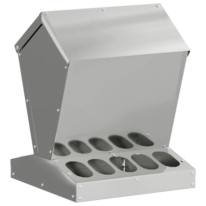 Hühnerfütterer Silber 30 x 30 x 39 cm Verzinkter Stahl