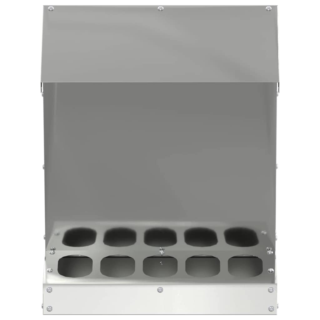 Hühnerfütterer Silber 30 x 30 x 39 cm Verzinkter Stahl