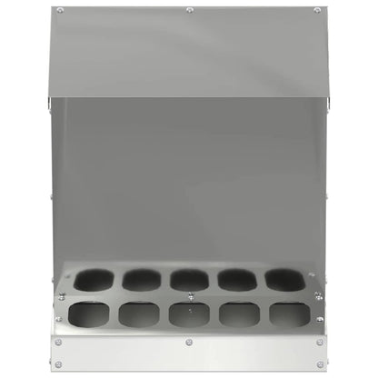 Hühnerfütterer Silber 30 x 30 x 39 cm Verzinkter Stahl