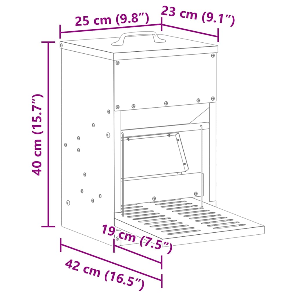 Hühnertretfeeder Olivgrün 25 x 42 x 40 cm 4 kg