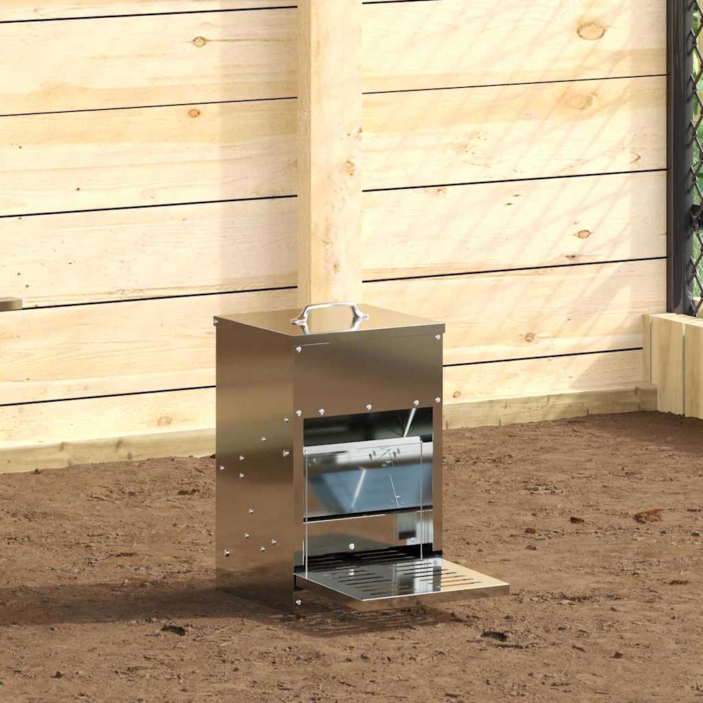 Hühnertretfeeder Silber 25 x 42 x 40 cm 4 kg Verzinkter Stahl