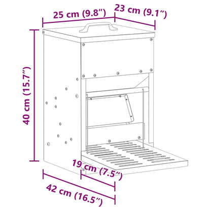 Hühnertretfeeder Silber 25 x 42 x 40 cm 4 kg Verzinkter Stahl