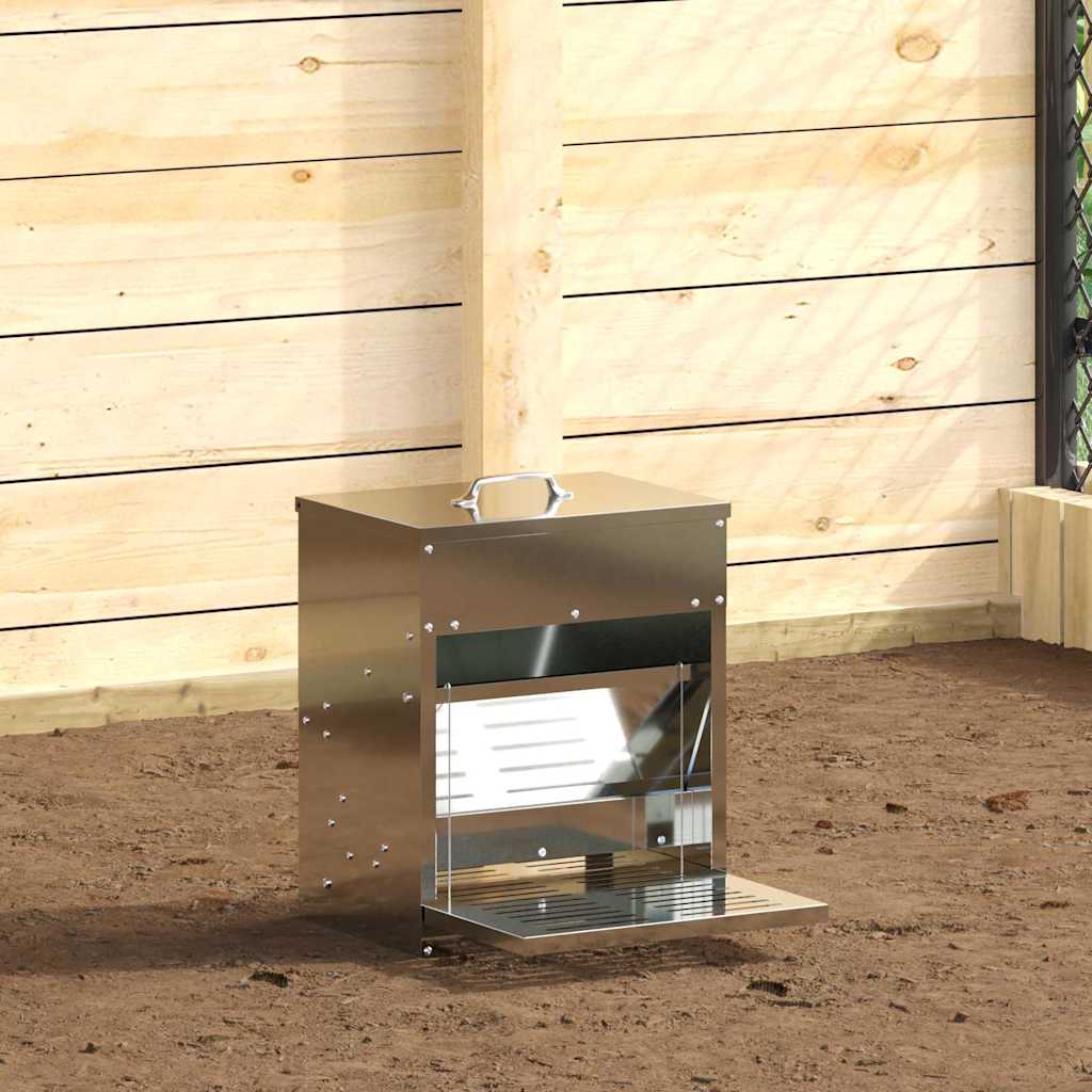 Hühnertretfeeder Silber 33 x 42 x 40 cm 10 kg Verzinkter Stahl