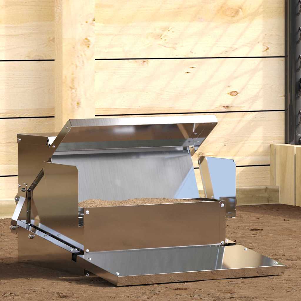 Hühnertretfeeder Silber 50 x 40 x 29 cm 2 kg Verzinkter Stahl