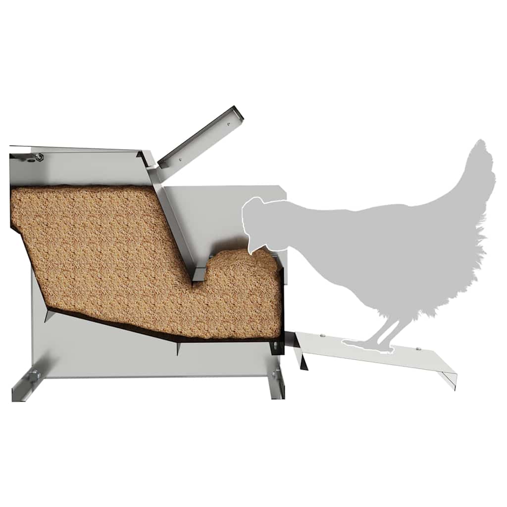 Hühnertretfeeder Silber 50 x 40 x 29 cm 2 kg Verzinkter Stahl