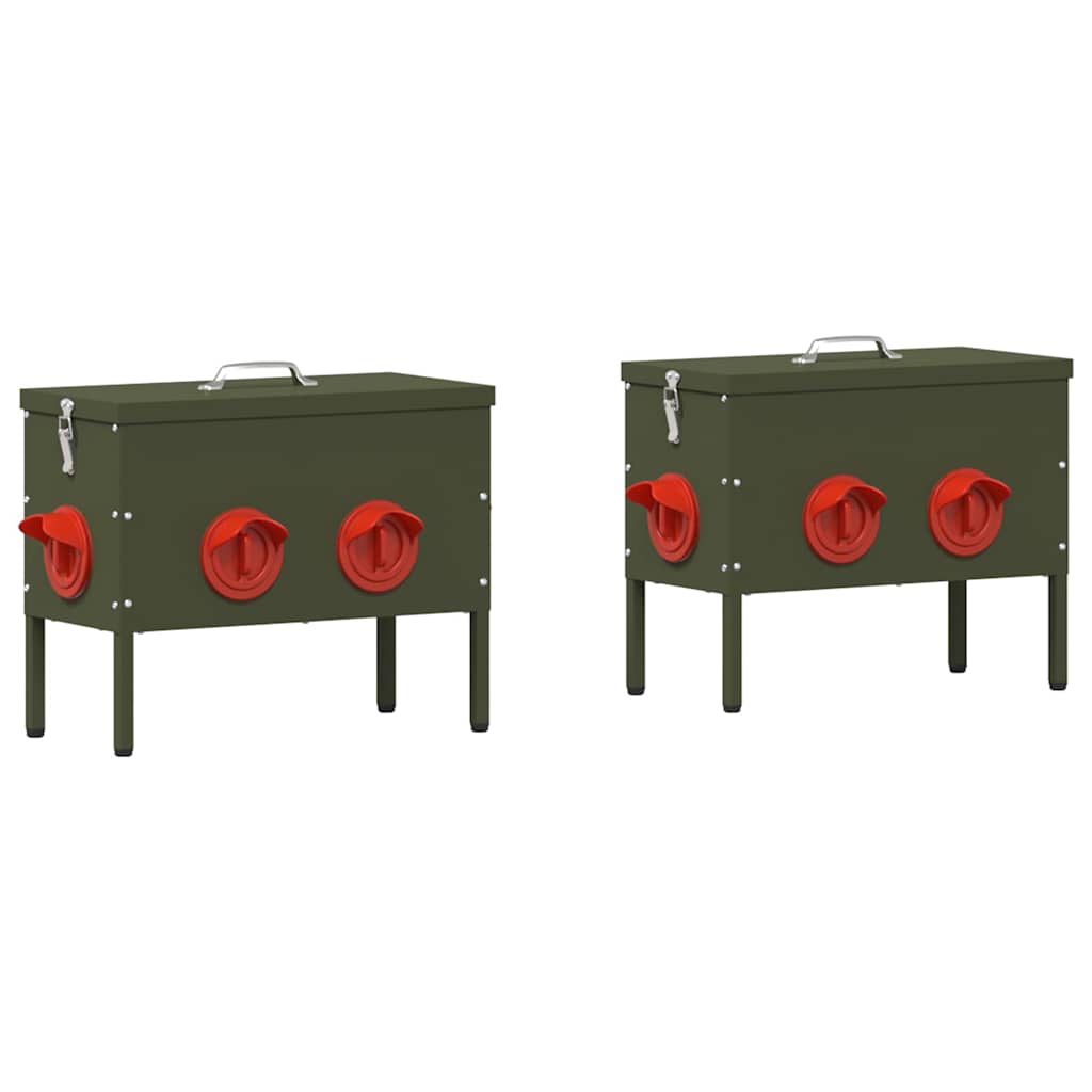 Hühnerfütterer 2 Olive Grün 41,5 x 20,5 x 33 cm 15 kg