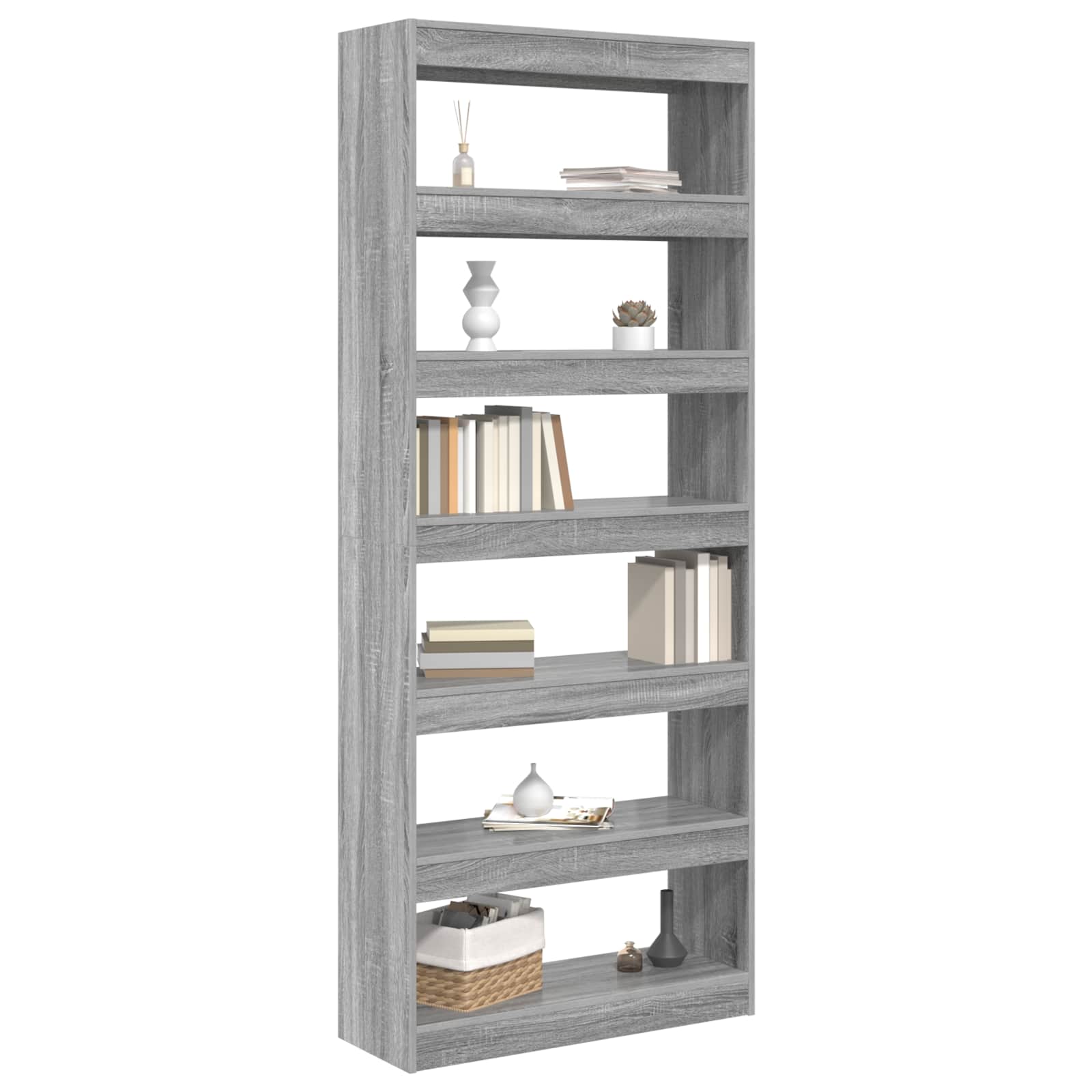 Bücherregal Graues Sonoma 80 x 30 x 198 cm Holzwerkstoff