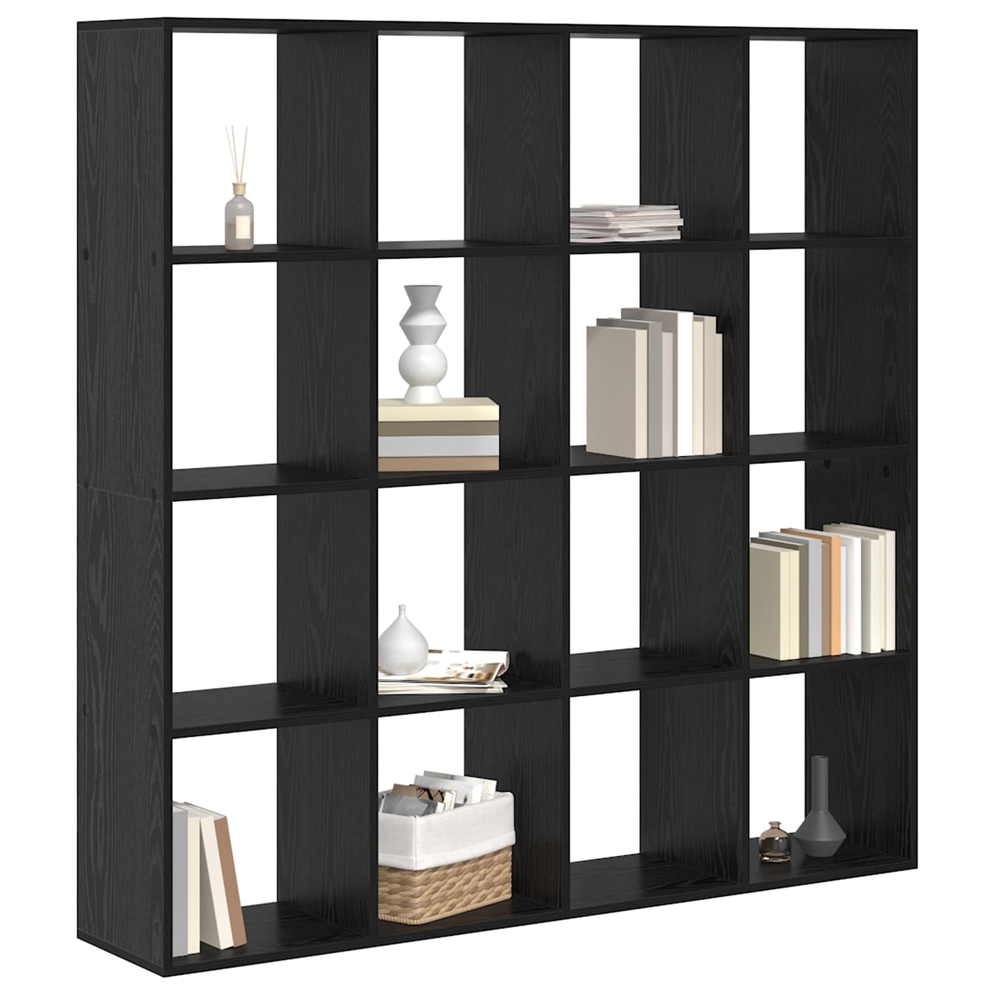 Bücherregal Schwarz Eichen-Optik 137,5 x 29 x 137,5 cm