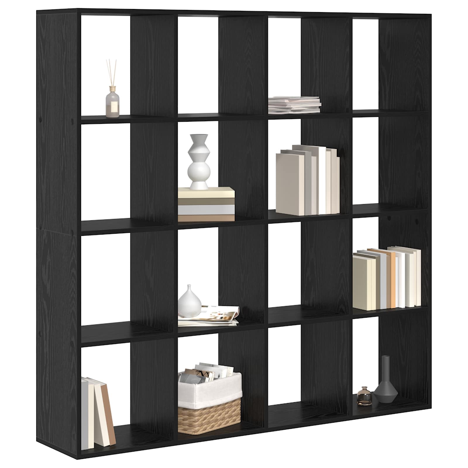 Bücherregal Schwarz Eichen-Optik 137,5 x 29 x 137,5 cm