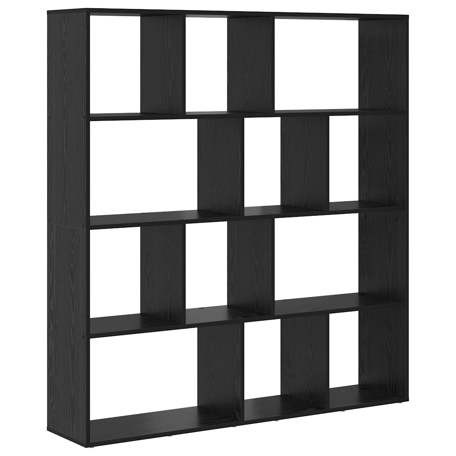 Bücherregal Schwarz Eichen-Optik 132 x 29 x 141,5 cm