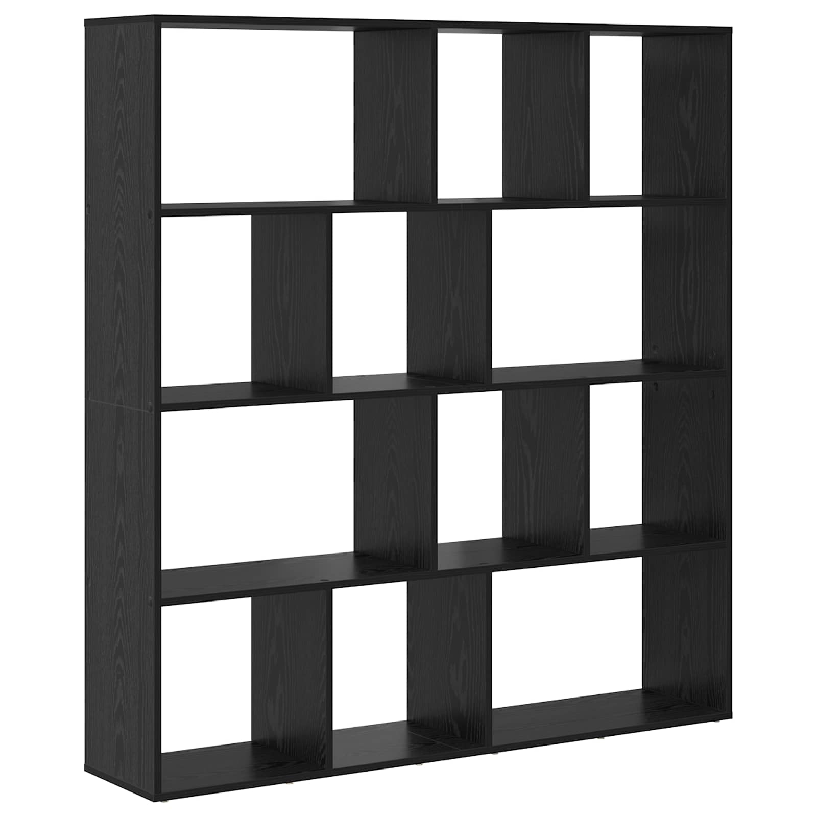 Bücherregal Schwarz Eichen-Optik 132 x 29 x 141,5 cm