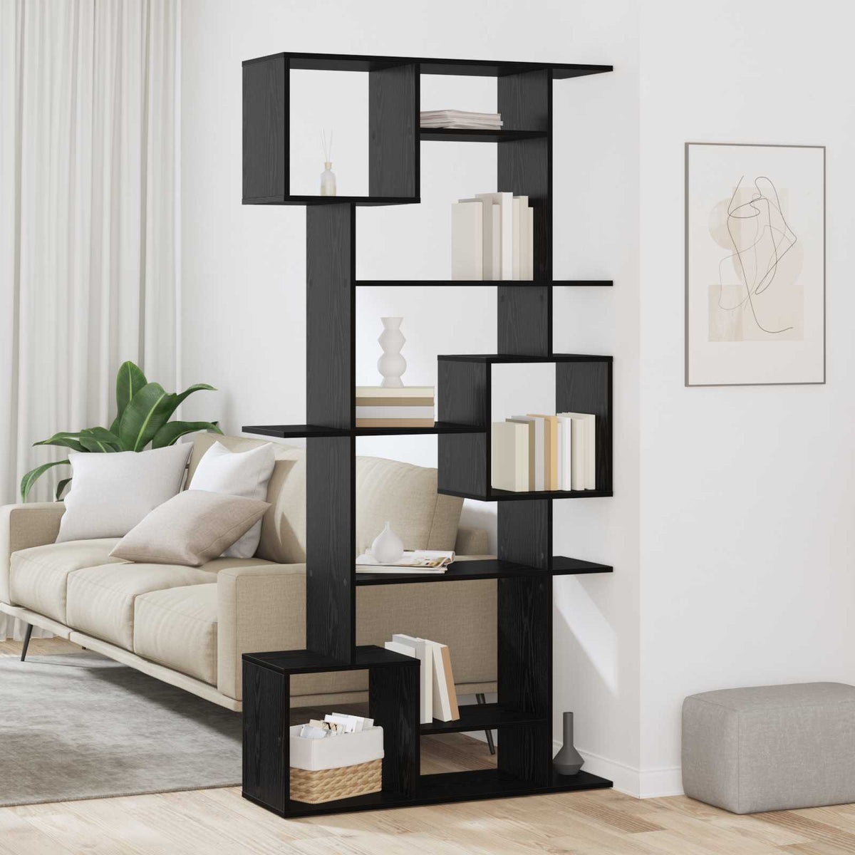 Bücherregal 9 Ebenen 92 x 29 x 188 cm Holzwerkstoff