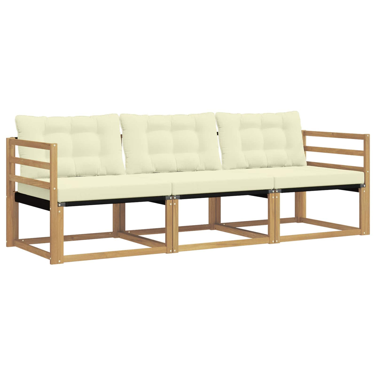Outdoor-Sofagarnitur 3 stk. Weiß und Creme