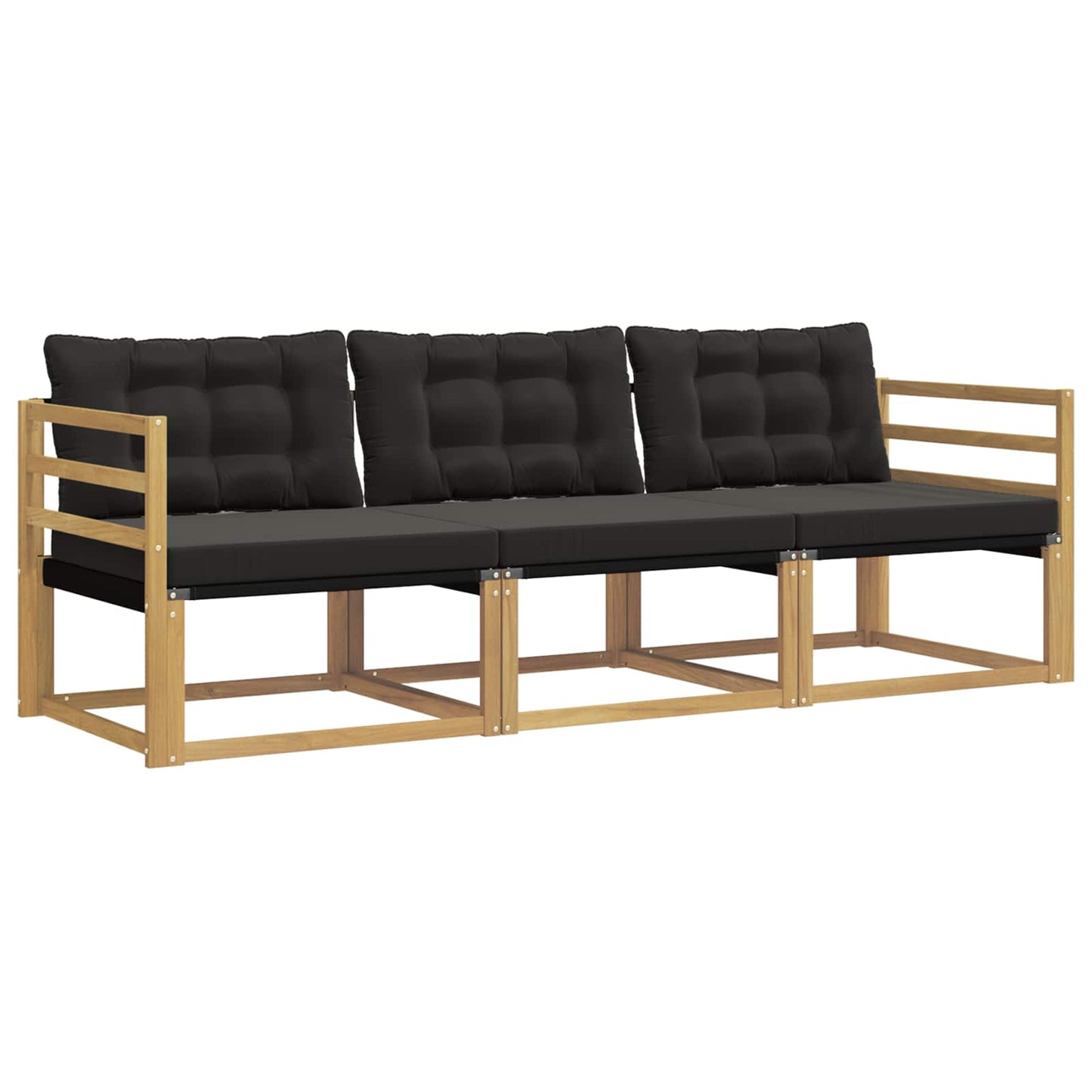 Outdoor-Sofagarnitur mit Kissen 3 pcs Weiß und Schwarz
