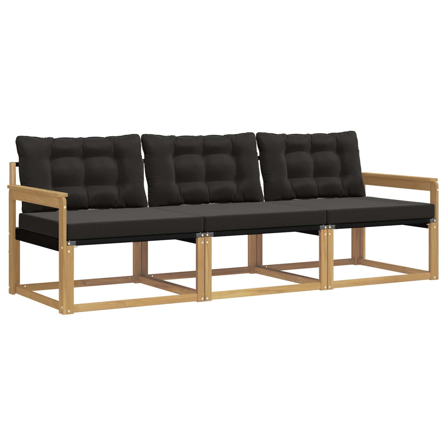 Outdoor-Sofagarnitur mit Kissen 3 pcs Weiß und Schwarz