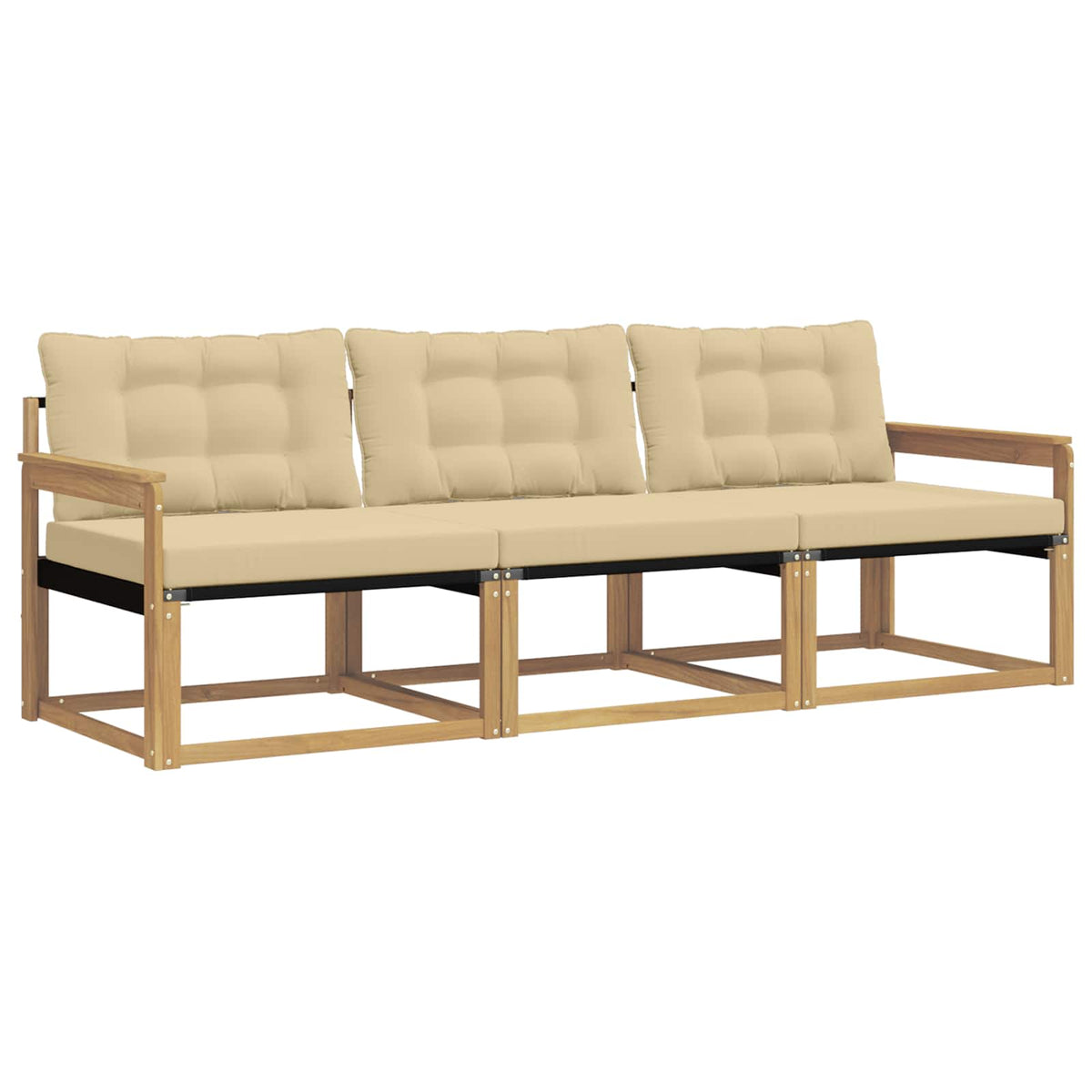 Outdoor-Sofagarnitur 3 stk. Weiß und Beige