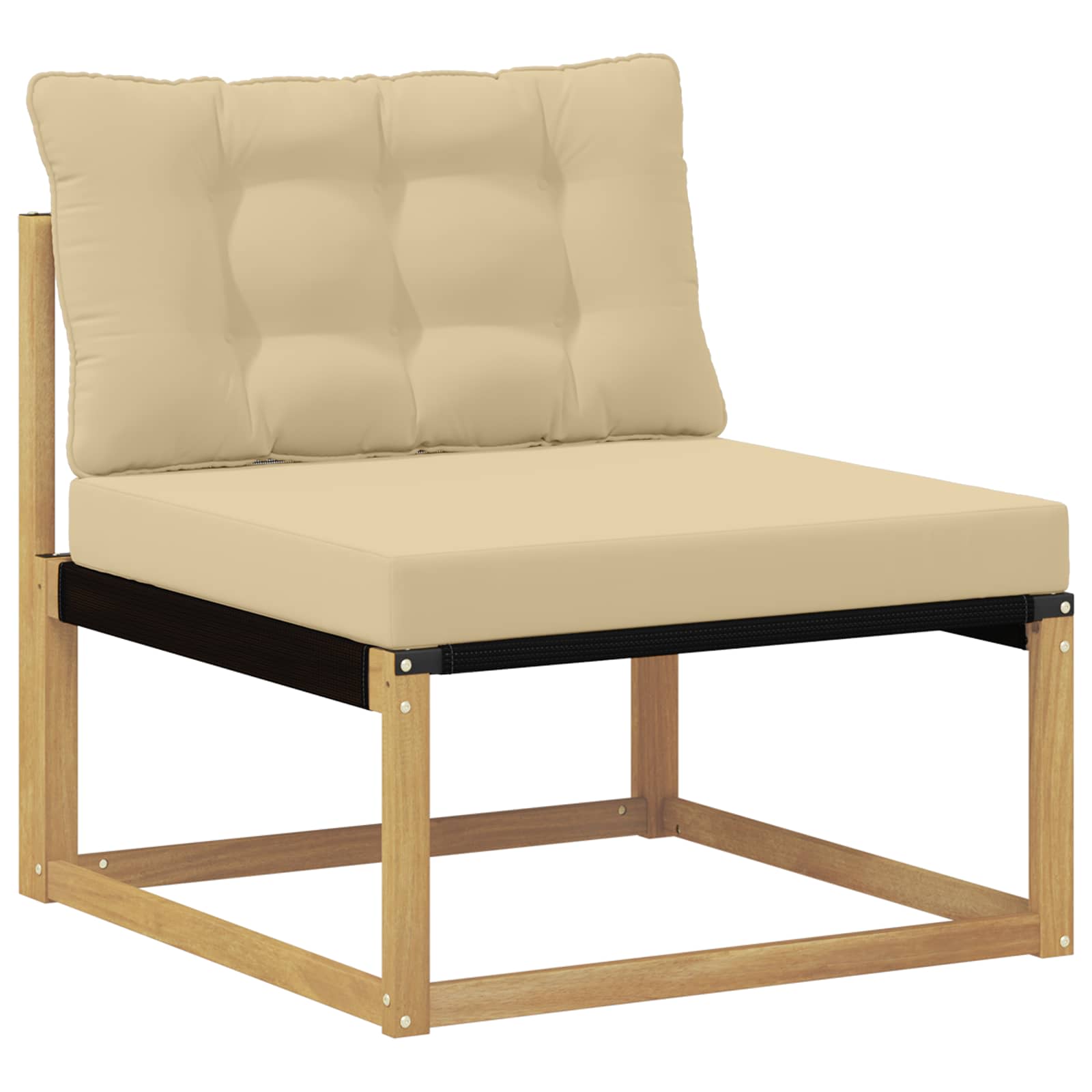 Outdoor-Sofagarnitur mit Kissen 3 pcs Weiß und Beige