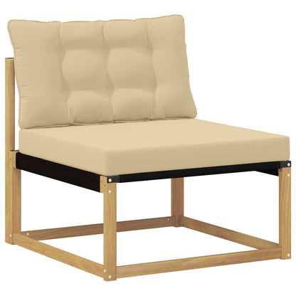 Outdoor-Sofagarnitur 3 stk. Weiß und Beige