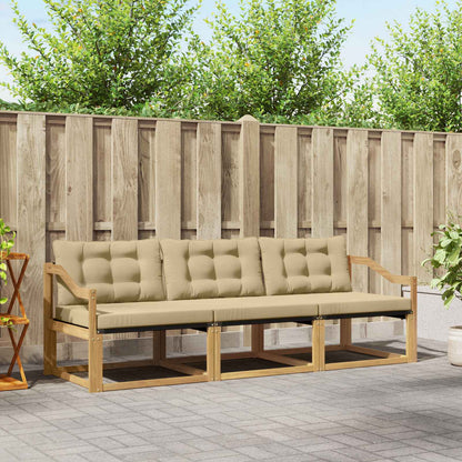 Outdoor-Sofagarnitur 3 stk. Weiß und Beige
