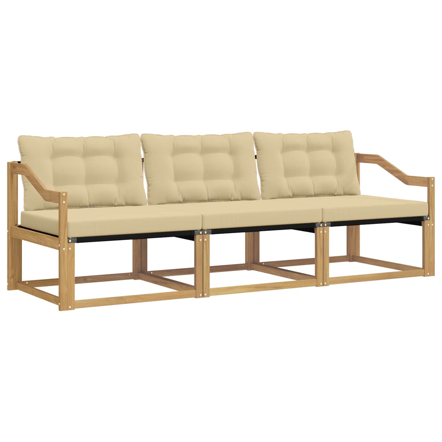 Outdoor-Sofagarnitur mit Kissen 3 pcs Weiß und Beige