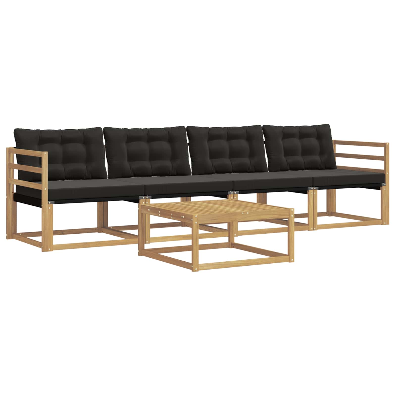 Outdoor-Sofagarnitur 5 pcs Weiß und Schwarz 79 x 79 x 37 cm