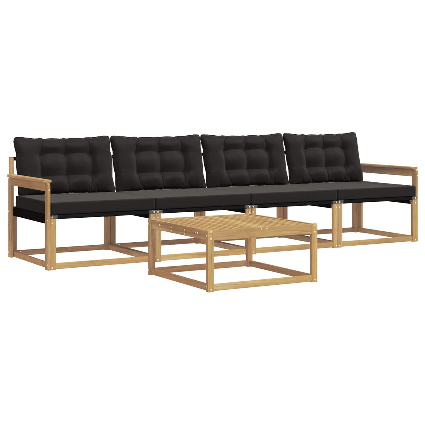Outdoor-Sofagarnitur 5 pcs Weiß und Schwarz 79 x 79 x 37 cm