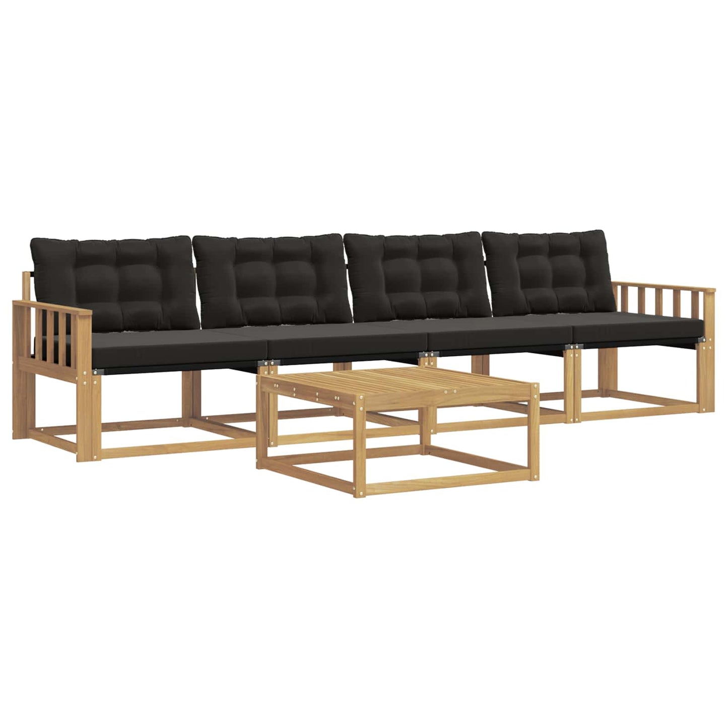 Outdoor-Sofagarnitur 5 pcs Weiß und Schwarz 79 x 79 x 37 cm