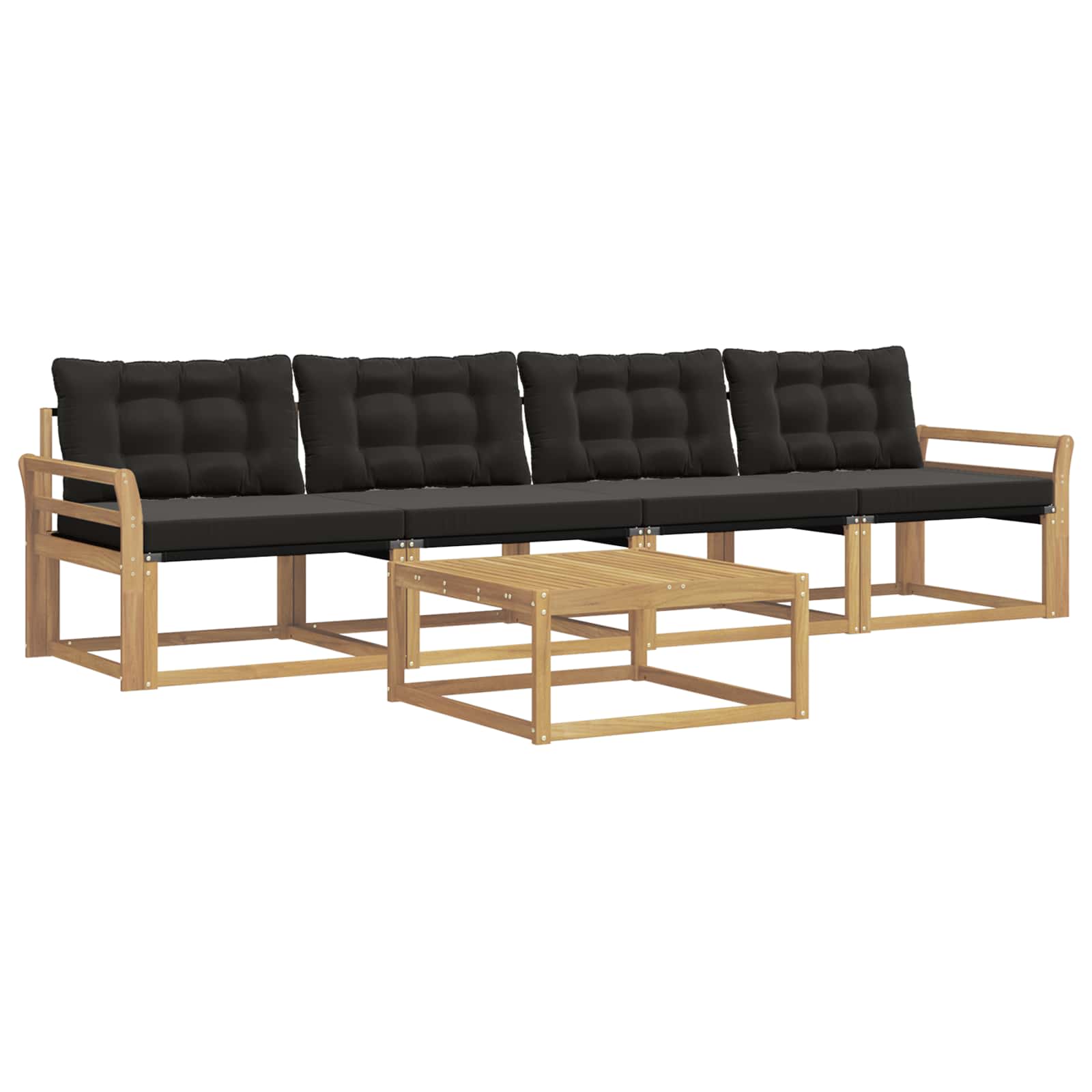 Outdoor-Sofagarnitur 5 pcs Weiß und Schwarz 79 x 79 x 37 cm
