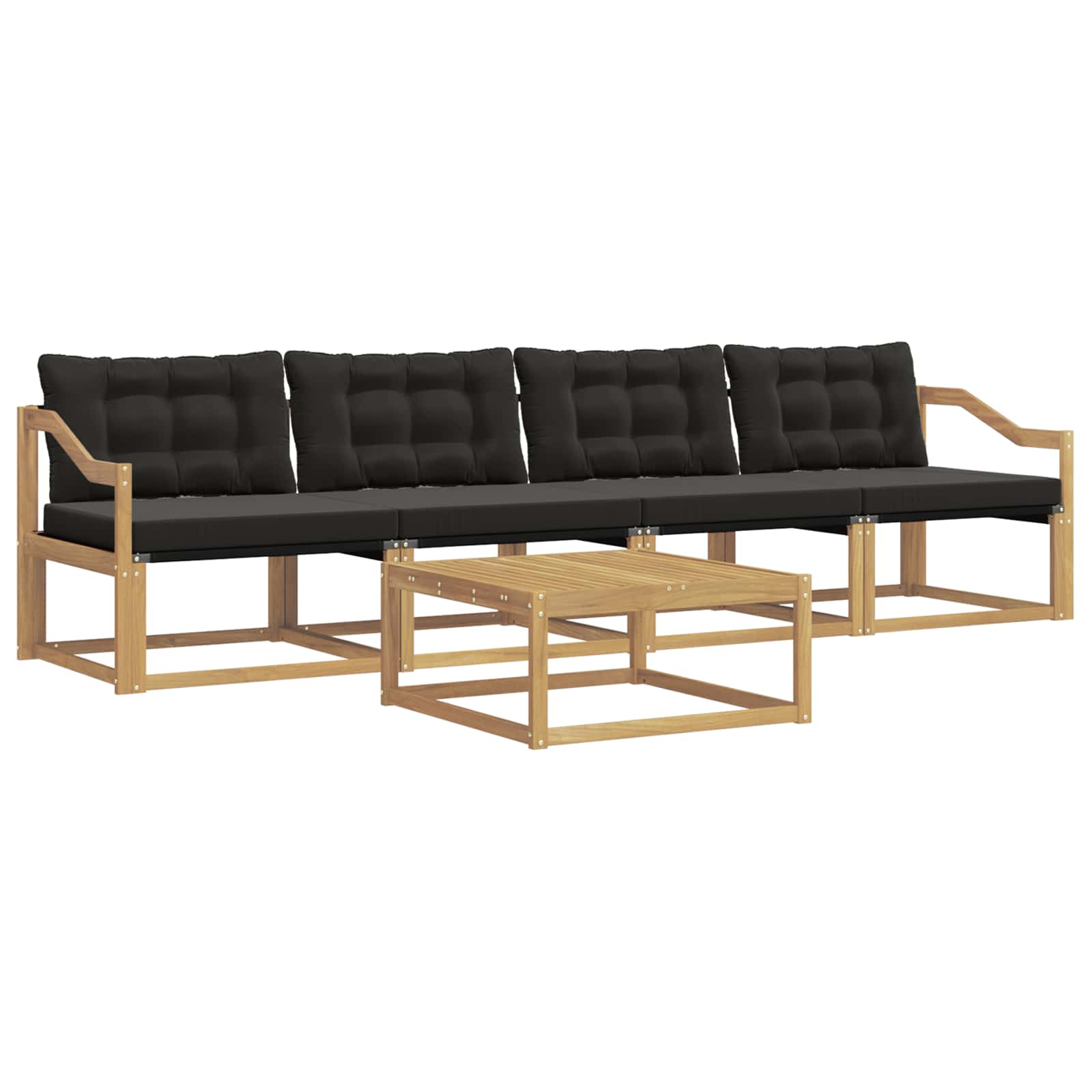 Outdoor-Sofagarnitur 5 pcs Weiß und Schwarz 79 x 79 x 37 cm