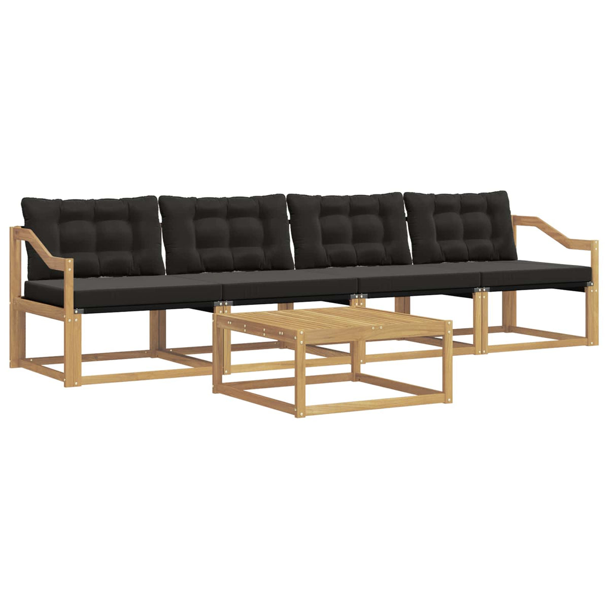 Outdoor-Sofagarnitur 5 stk. Weiß und Schwarz