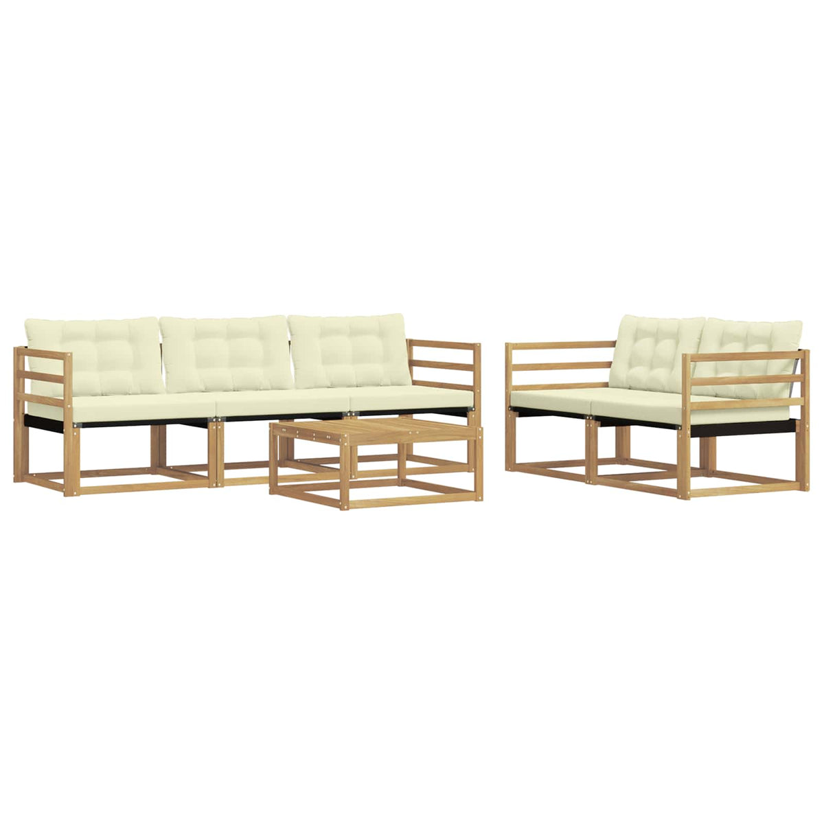 Outdoor-Sofagarnitur 6 stk. Weiß und Creme