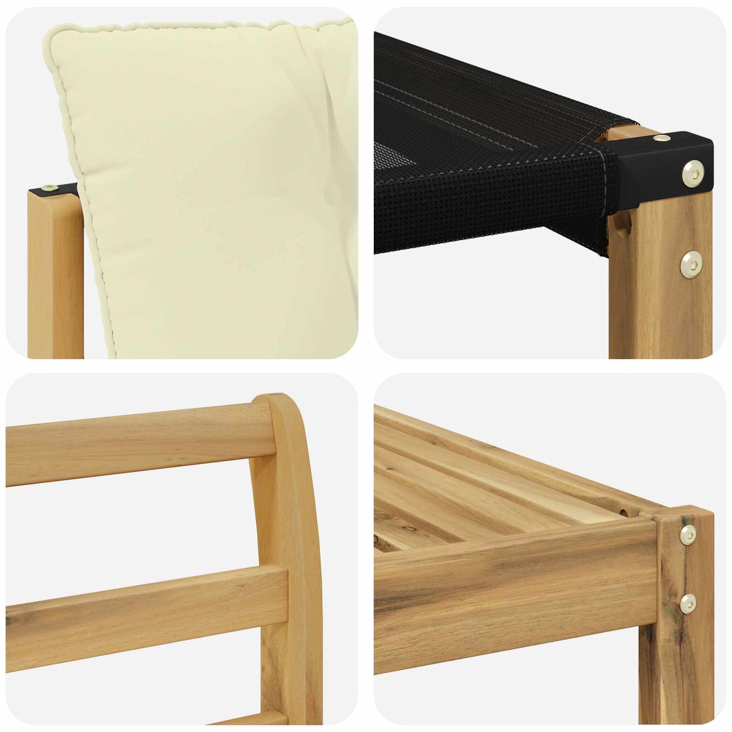 Outdoor-Sofagarnitur 6 pcs Weiß und Creme 79 x 79 x 37 cm