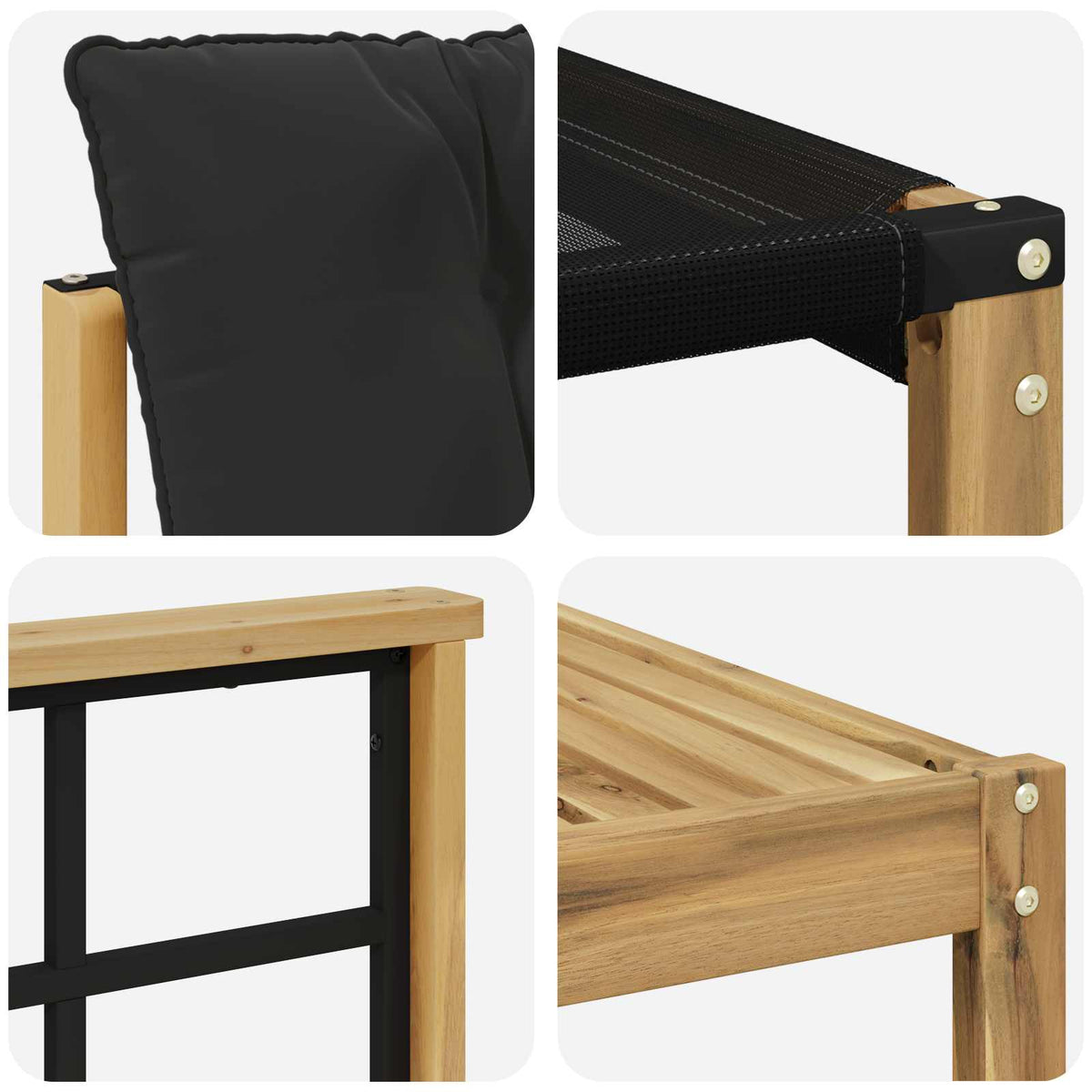 Outdoor-Sofagarnitur 6 stk. Weiß und Schwarz