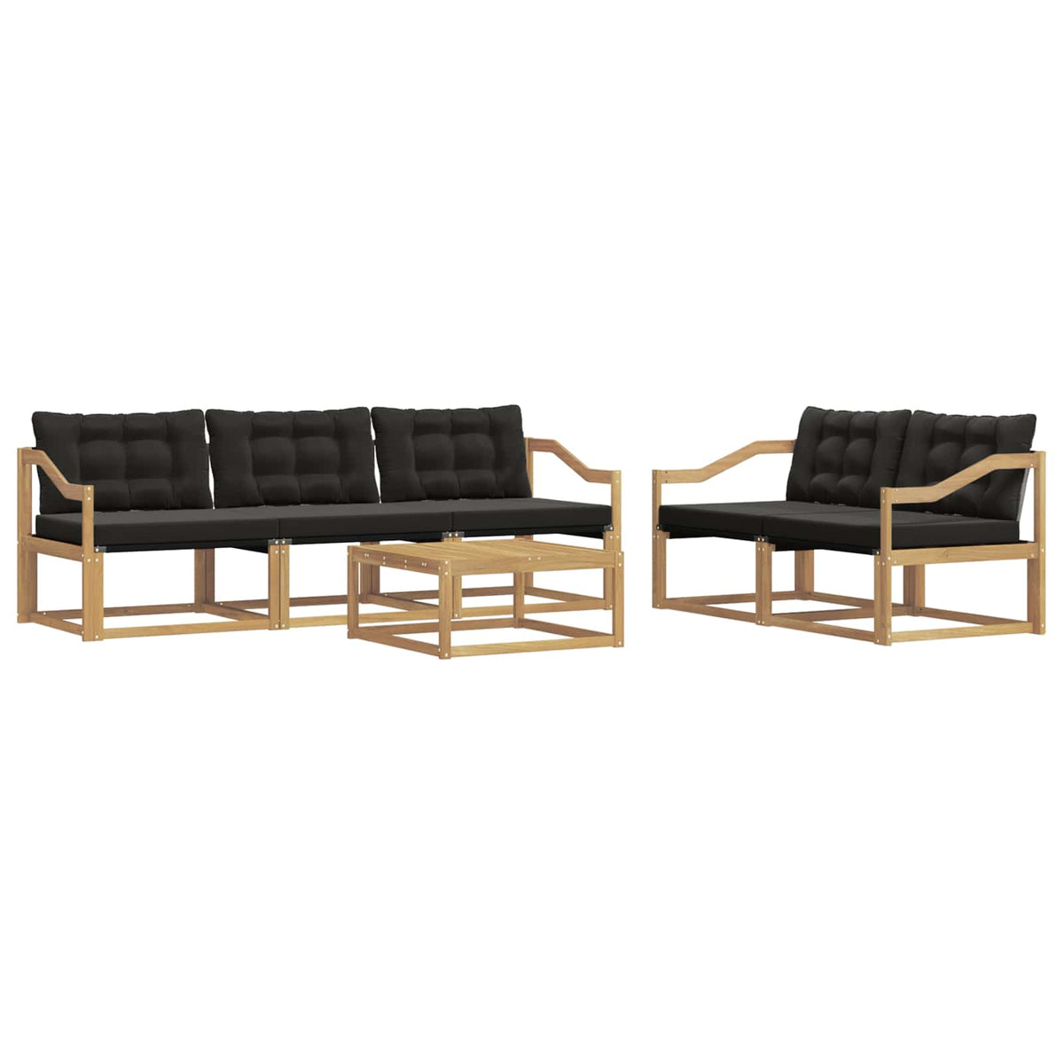 Outdoor-Sofagarnitur 6 stk. Weiß und Schwarz