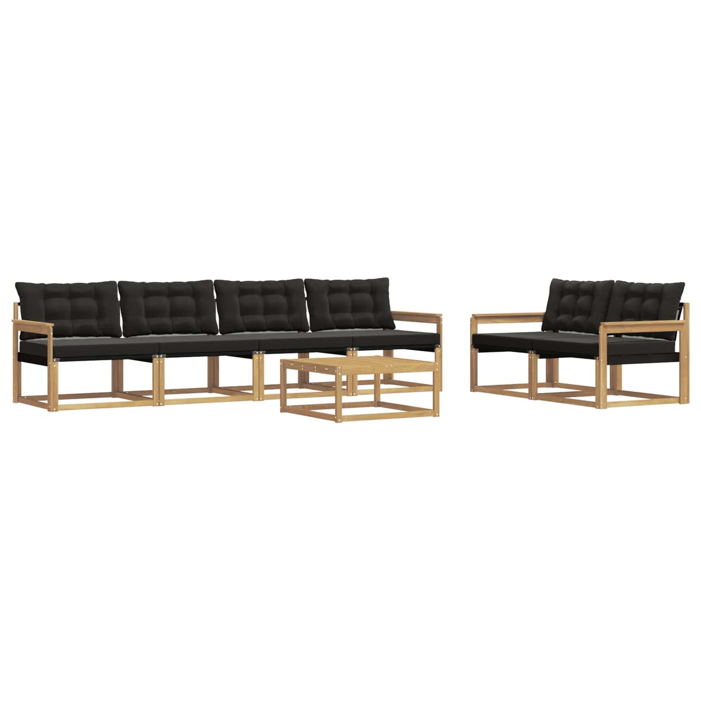 Outdoor-Sofagarnitur 7 pcs Weiß und Schwarz 79 x 79 x 37 cm