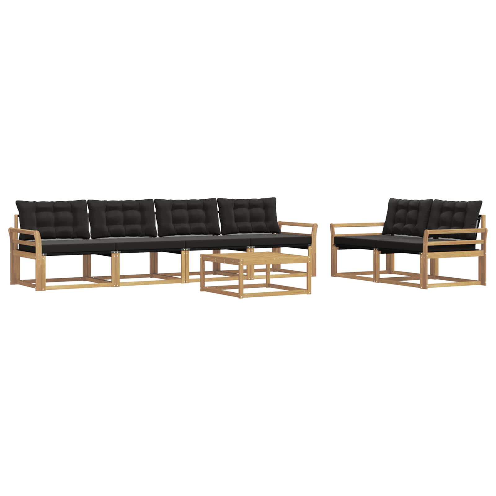 Outdoor-Sofagarnitur 7 pcs Weiß und Schwarz 79 x 79 x 37 cm