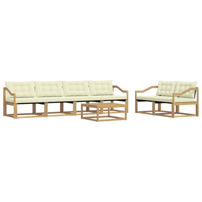 Outdoor-Sofagarnitur 7 stk. Weiß und Creme