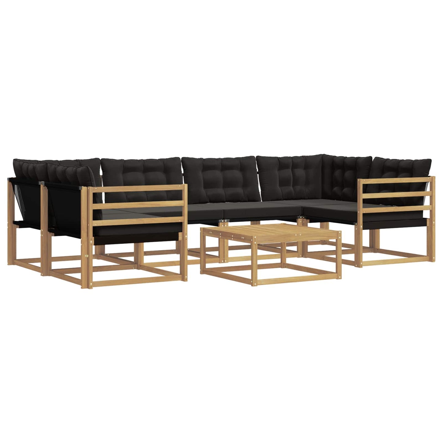 Outdoor-Sofagarnitur 7 pcs Weiß und Schwarz 79 x 79 x 37 cm