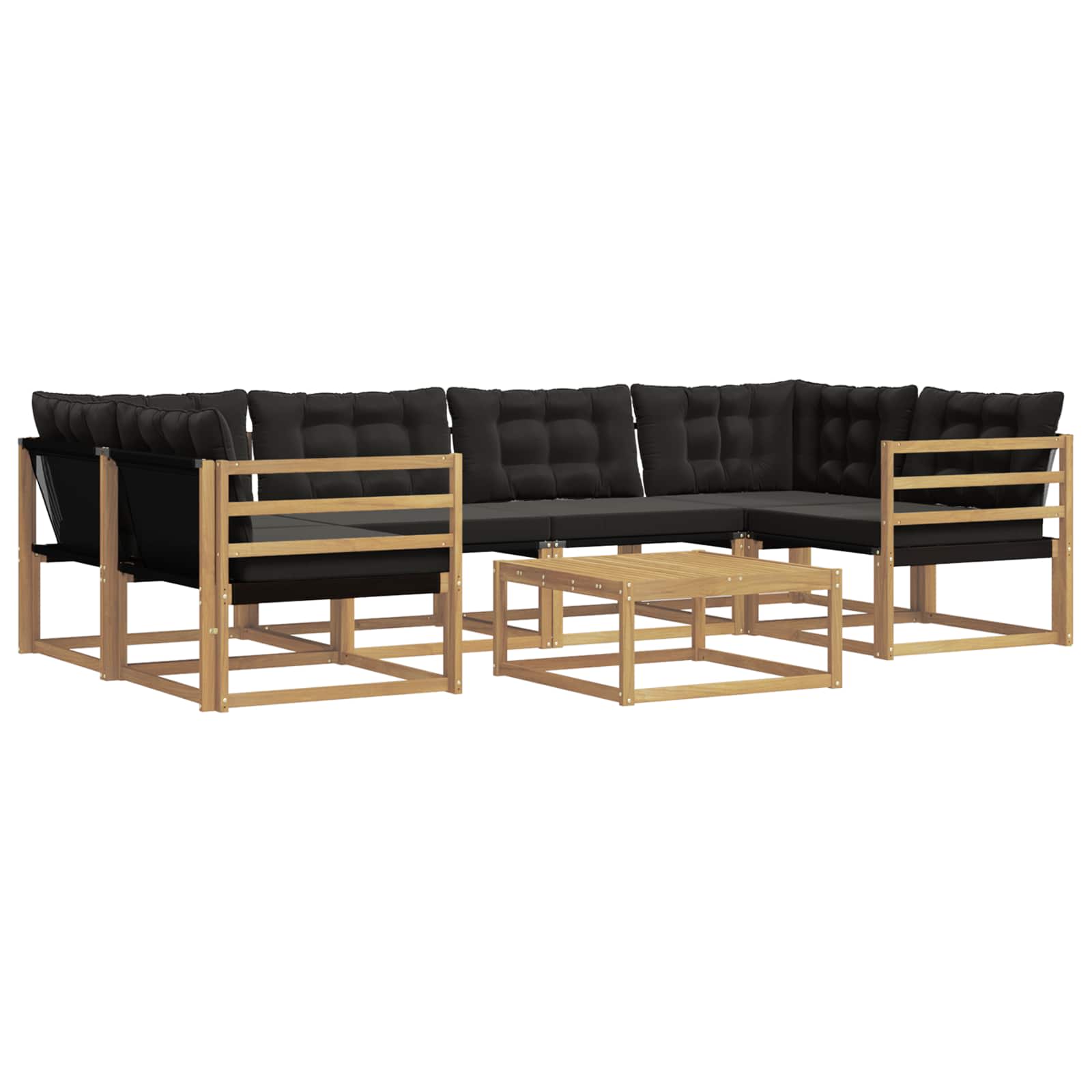 Outdoor-Sofagarnitur 7 pcs Weiß und Schwarz 79 x 79 x 37 cm
