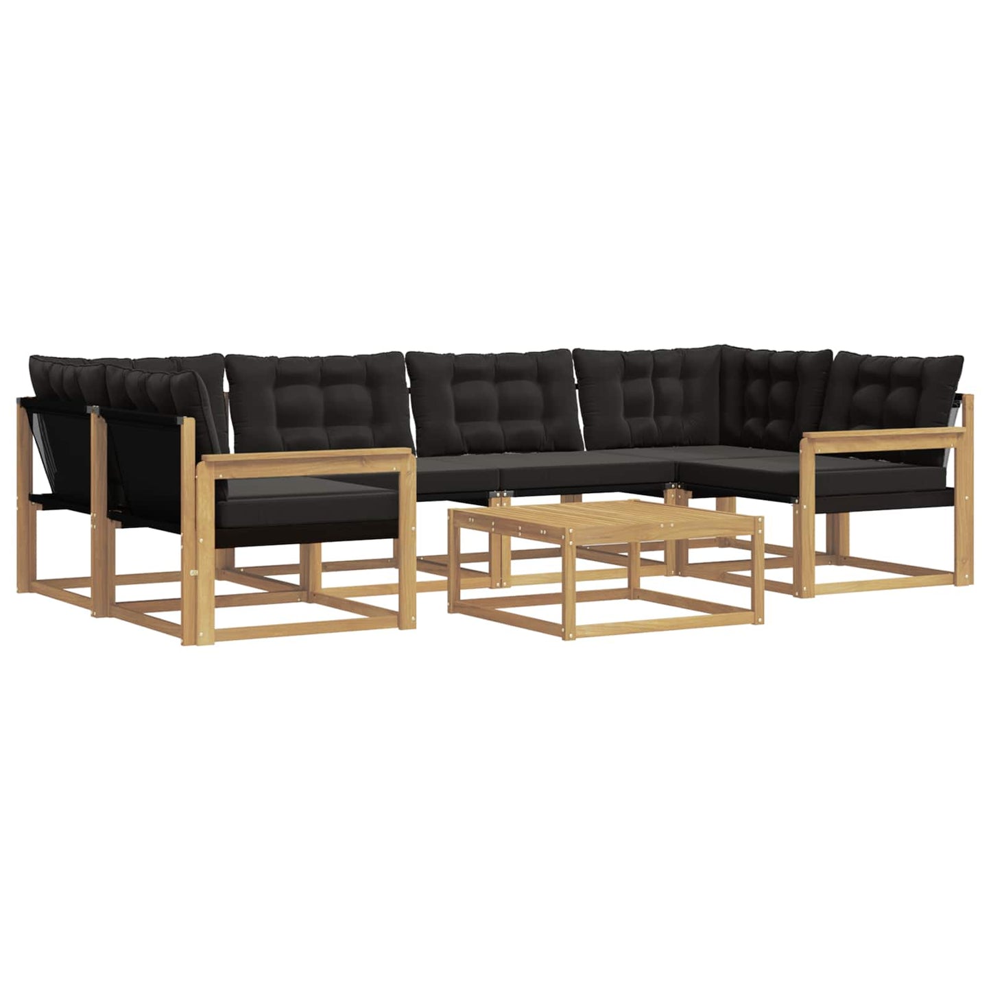 Outdoor-Sofagarnitur 7 pcs Weiß und Schwarz 79 x 79 x 37 cm