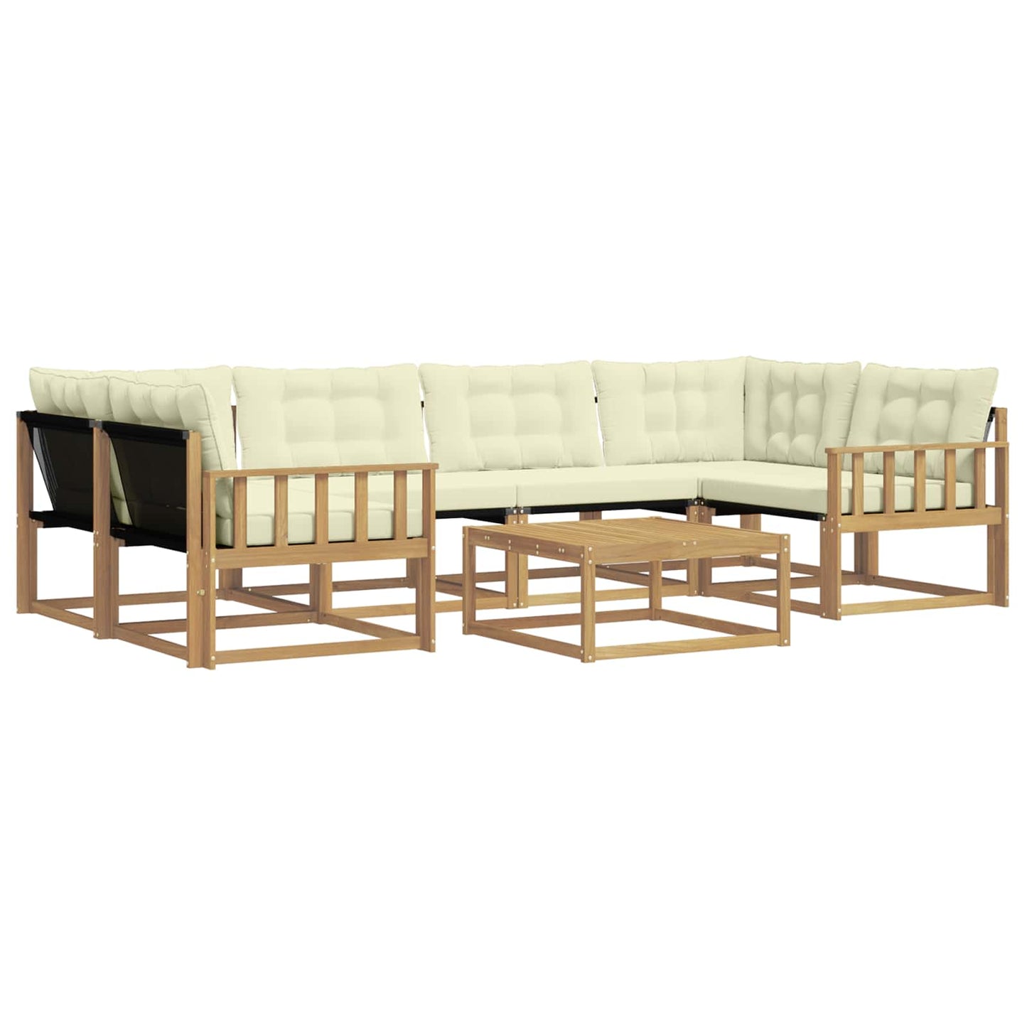 Outdoor-Sofagarnitur 7 pcs Weiß und Creme 79 x 79 x 37 cm