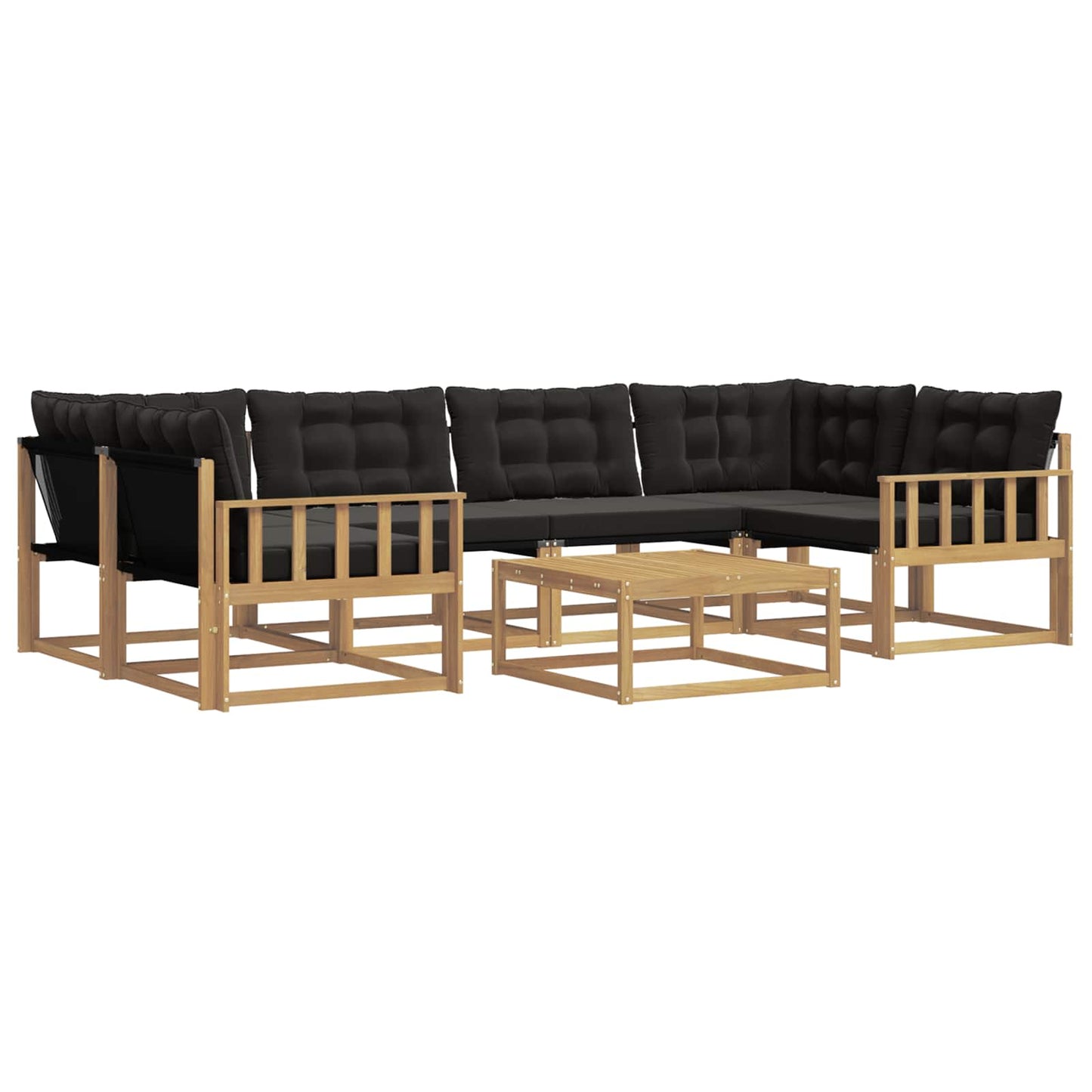 Outdoor-Sofagarnitur 7 pcs Weiß und Schwarz 79 x 79 x 37 cm