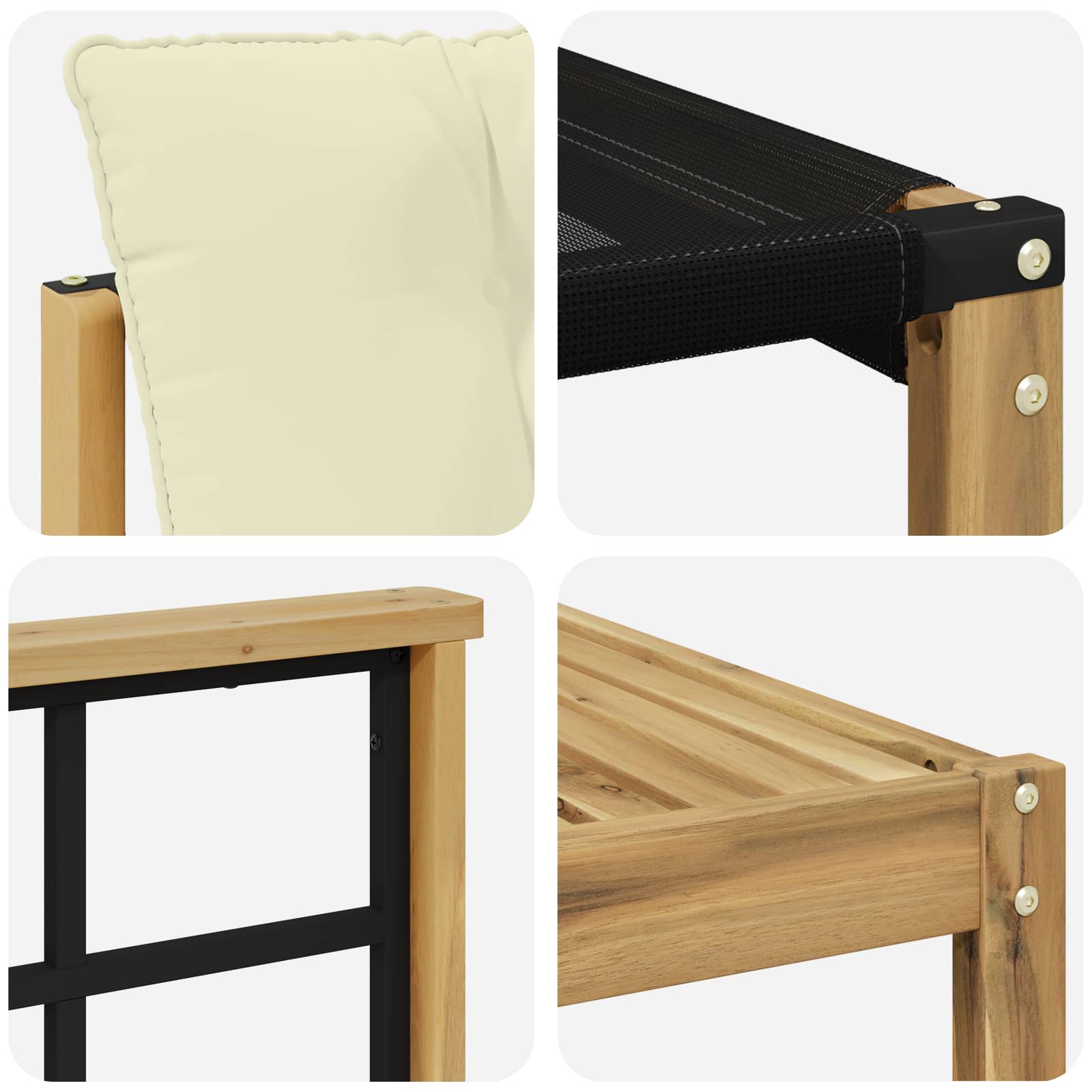 Outdoor-Sofagarnitur 7 pcs Weiß und Creme 79 x 79 x 37 cm