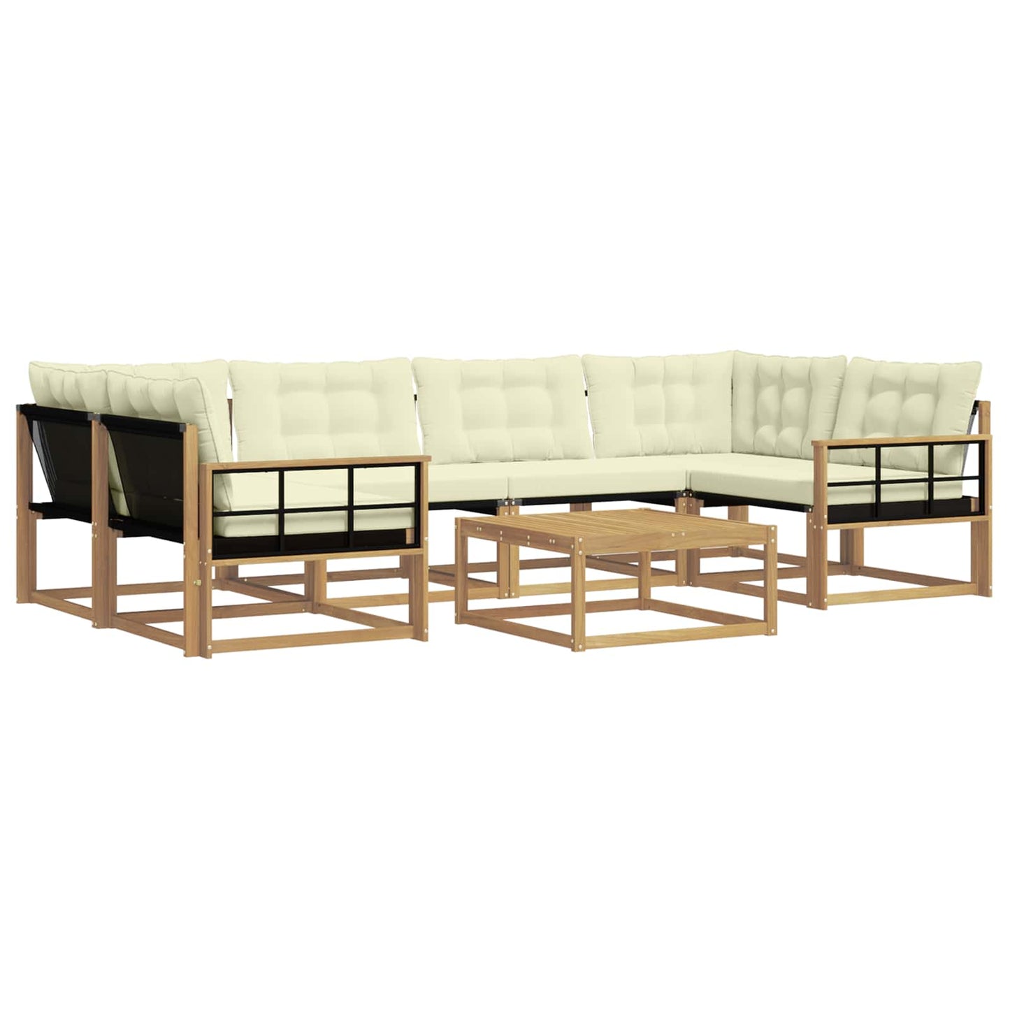 Outdoor-Sofagarnitur 7 pcs Weiß und Creme 79 x 79 x 37 cm
