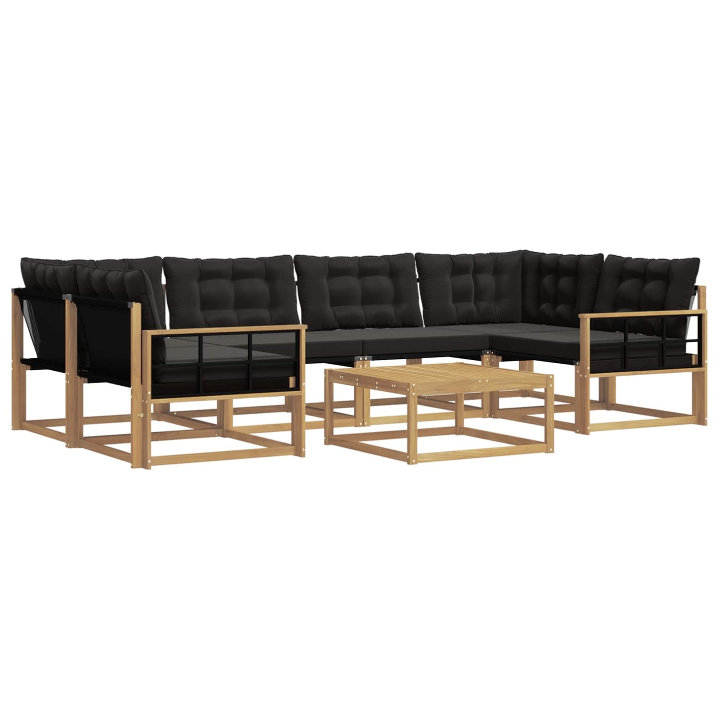 Outdoor-Sofagarnitur 7 pcs Weiß und Schwarz 79 x 79 x 37 cm