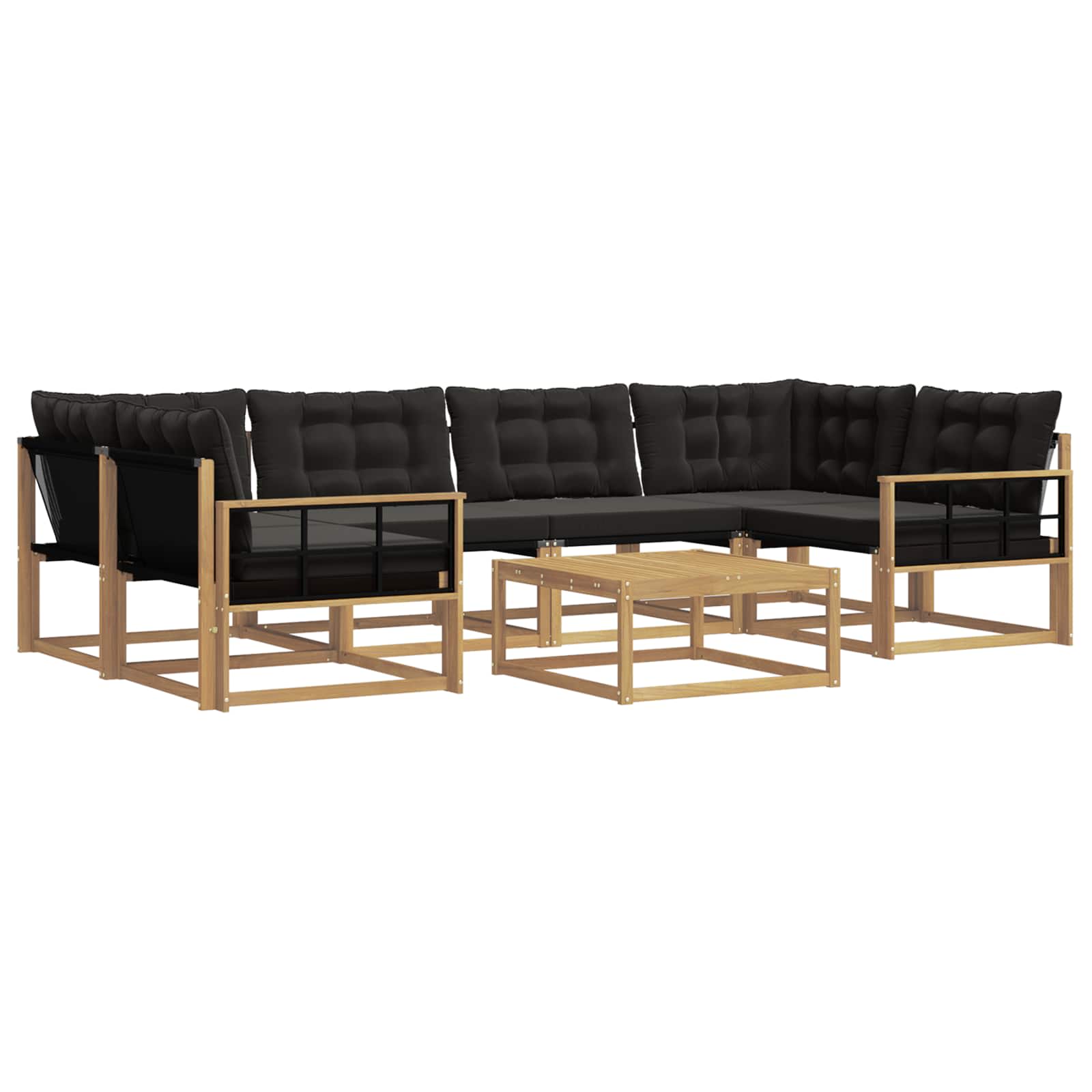 Outdoor-Sofagarnitur 7 pcs Weiß und Schwarz 79 x 79 x 37 cm