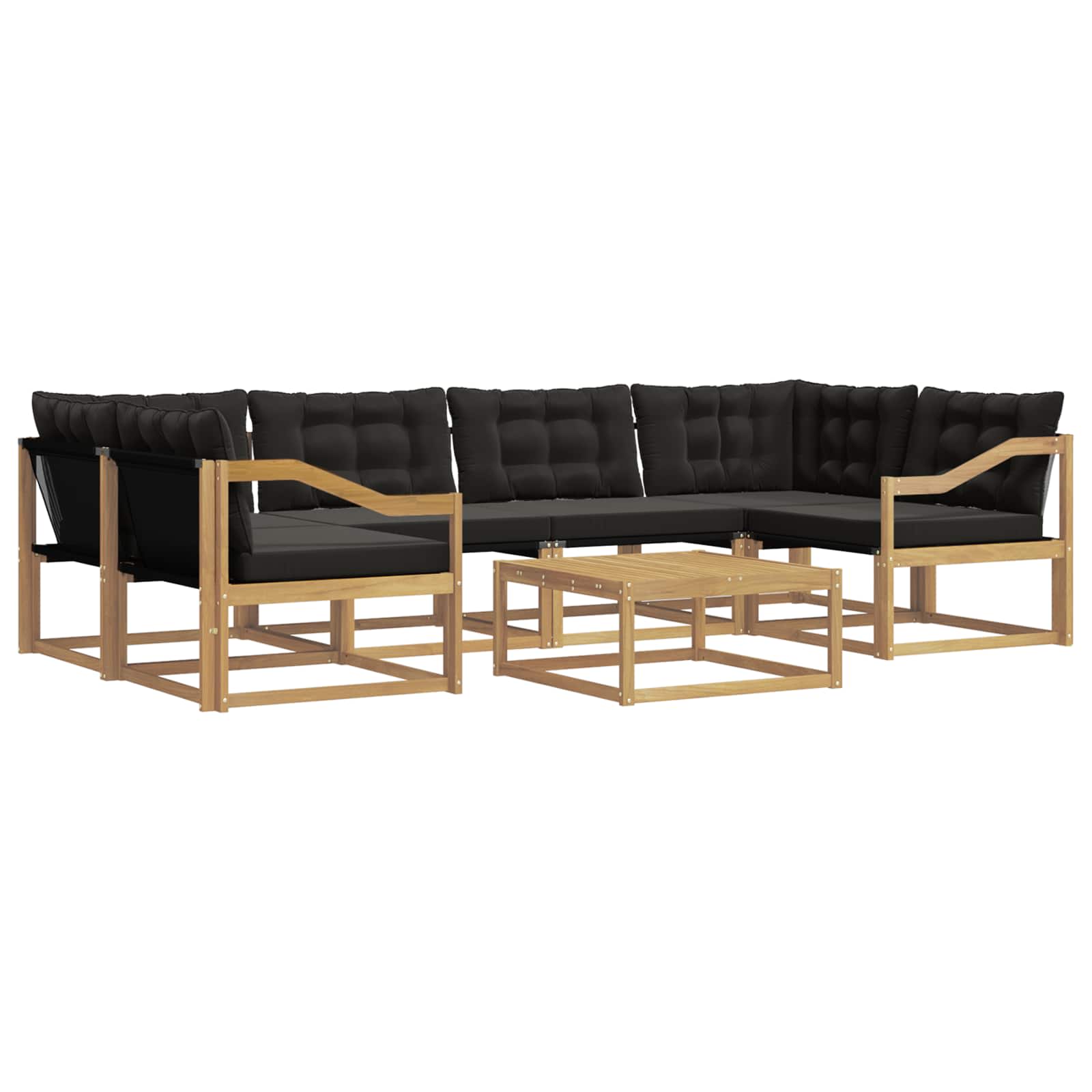 Outdoor-Sofagarnitur 7 pcs Weiß und Schwarz 79 x 79 x 37 cm