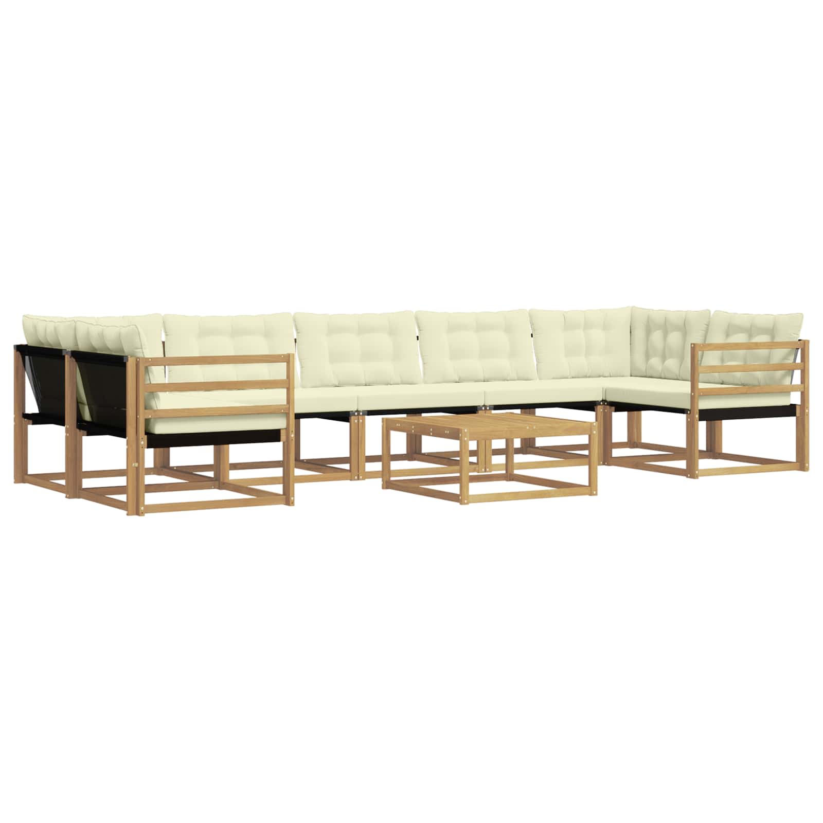 Outdoor-Sofagarnitur 8 pcs Weiß und Creme 79 x 79 x 37 cm