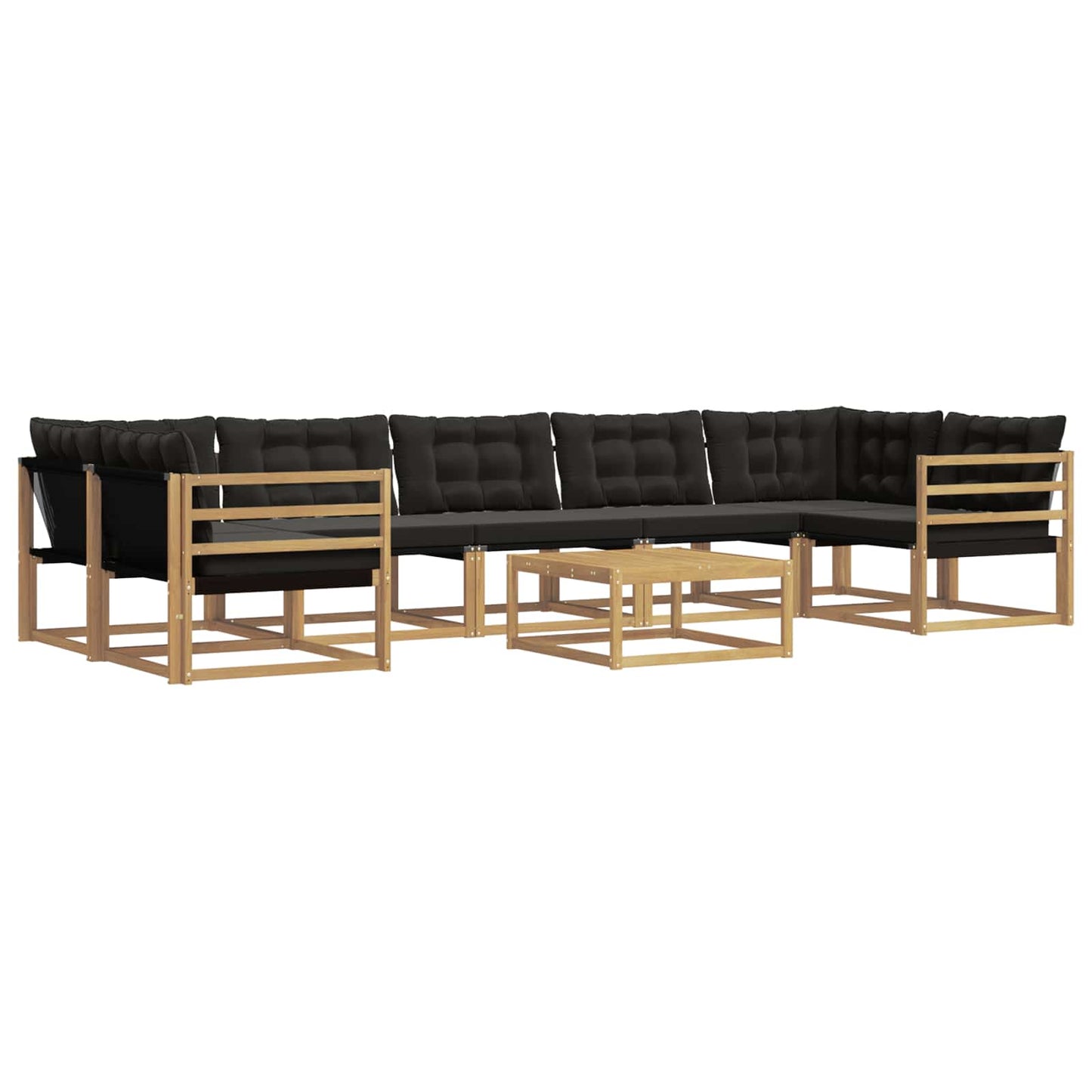 Outdoor-Sofagarnitur 8 pcs Weiß und Schwarz 79 x 79 x 37 cm